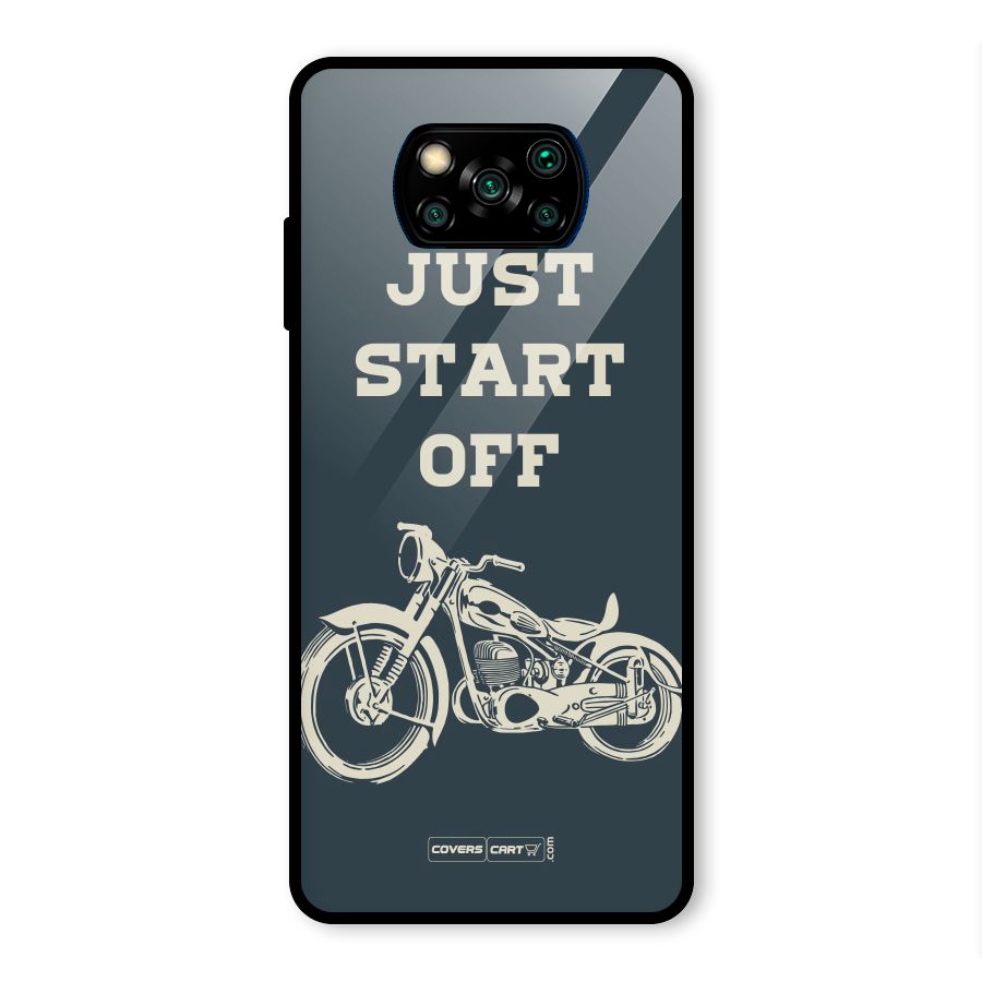 Just Start Off Glass Back Case for Poco X3 Pro