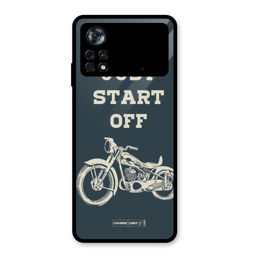 Just Start Off Glass Back Case for Poco X4 Pro 5G