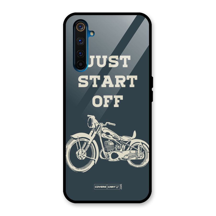 Just Start Off Glass Back Case for Realme 6 Pro