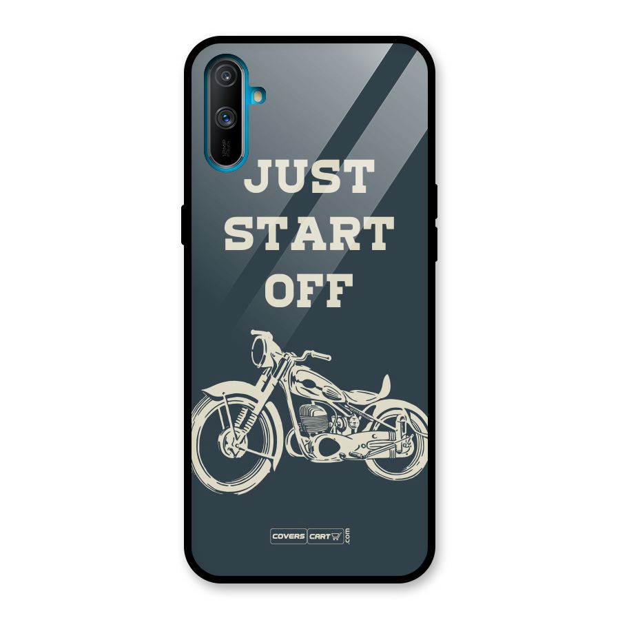 Just Start Off Glass Back Case for Realme C3