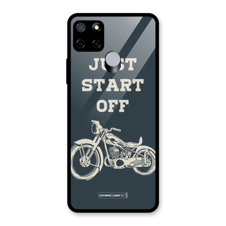 Just Start Off Glass Back Case for Realme Narzo 20