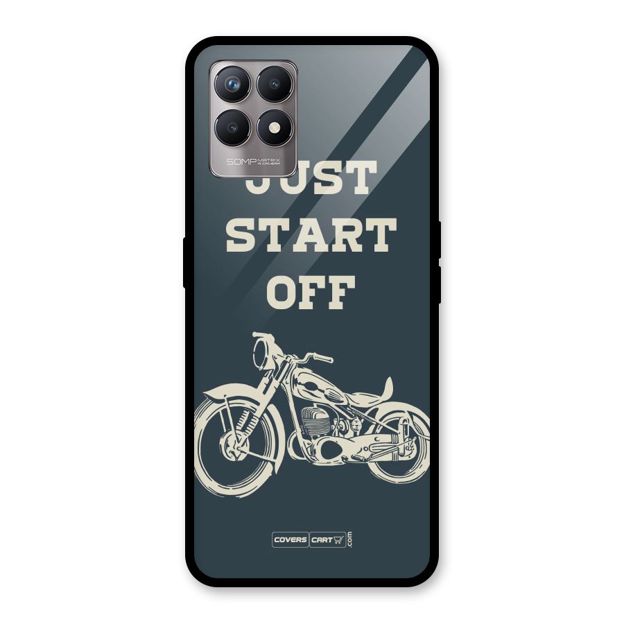 Just Start Off Glass Back Case for Realme Narzo 50