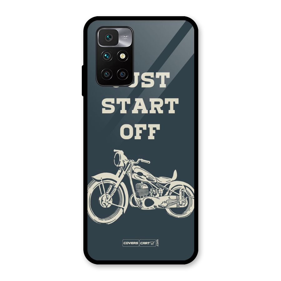 Just Start Off Glass Back Case for Redmi 10 Prime