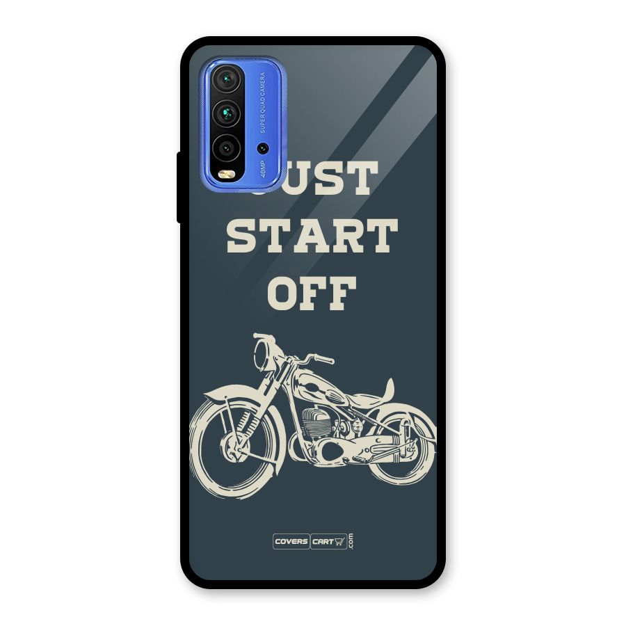 Just Start Off Glass Back Case for Redmi 9 Power