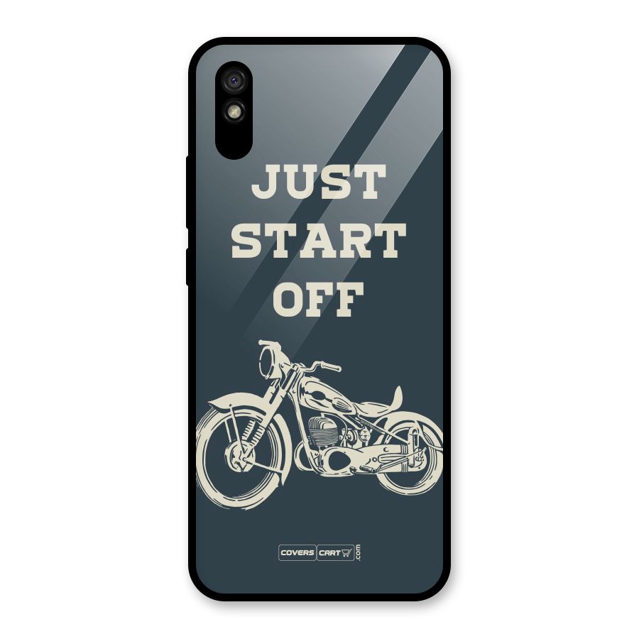 Just Start Off Glass Back Case for Redmi 9i
