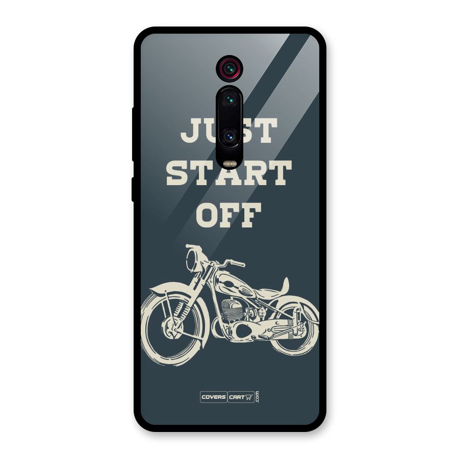 Just Start Off Glass Back Case for Redmi K20
