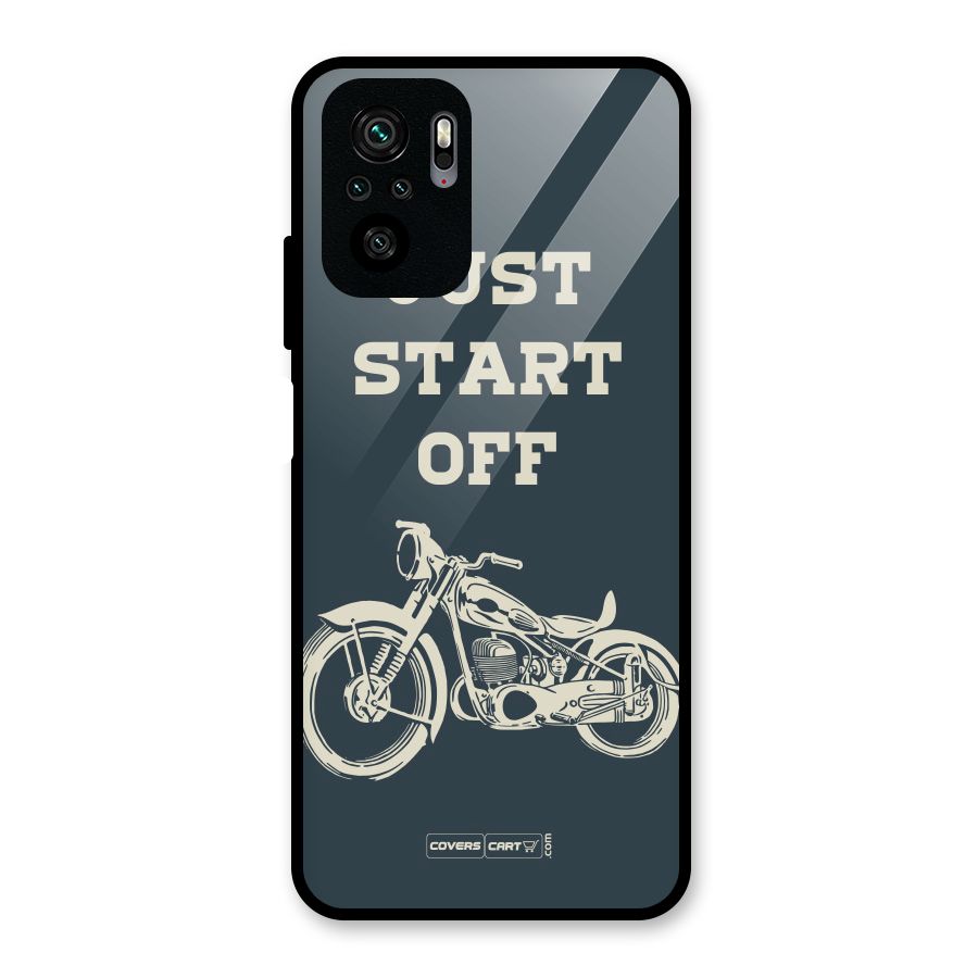 Just Start Off Glass Back Case for Redmi Note 10S