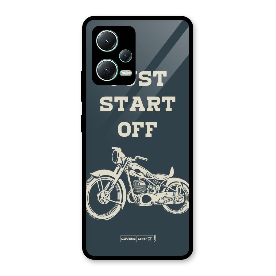 Just Start Off Glass Back Case for Redmi Note 12 5G