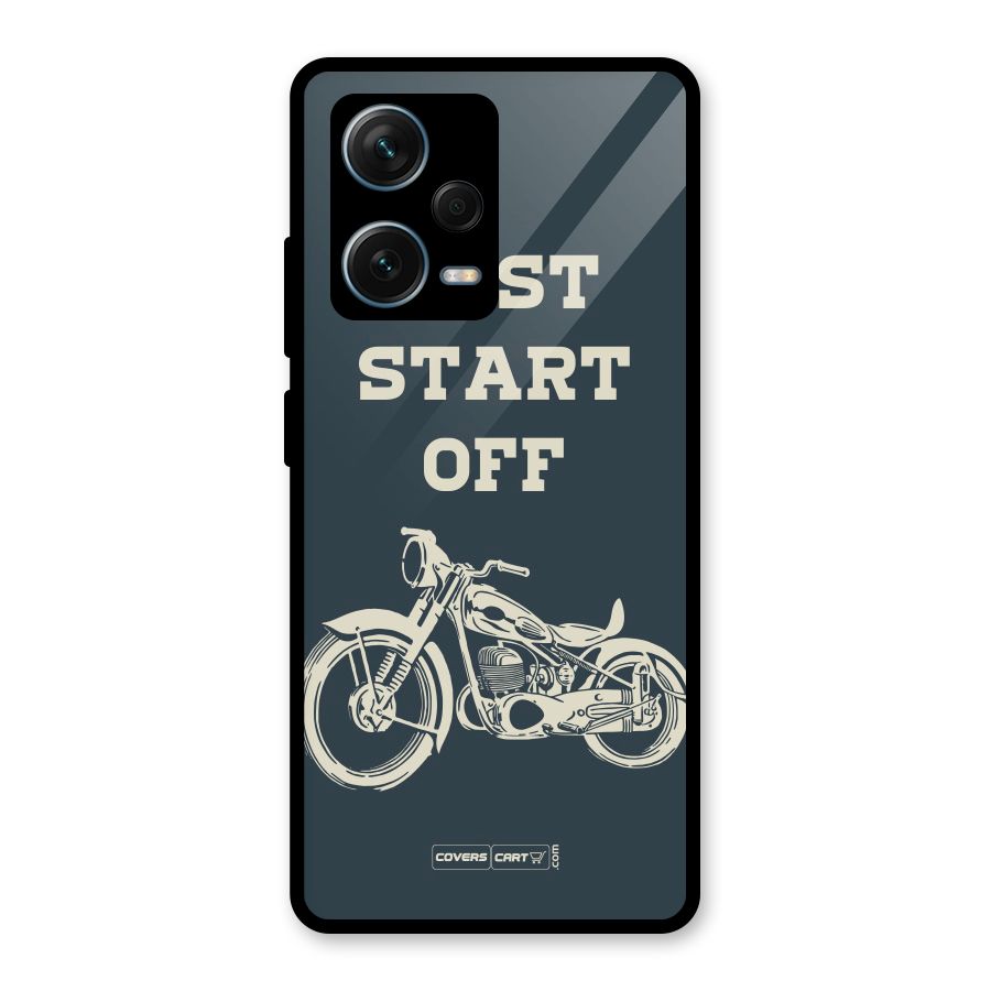 Just Start Off Glass Back Case for Redmi Note 12 Pro Plus 5G