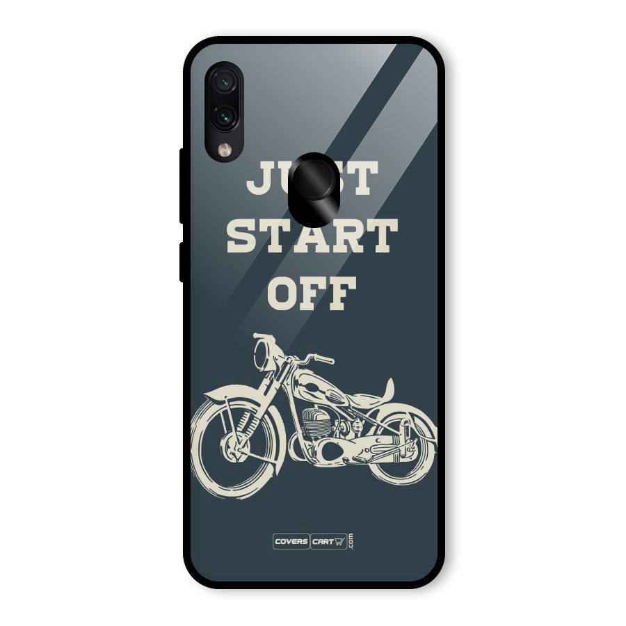 Just Start Off Glass Back Case for Redmi Note 7 Pro