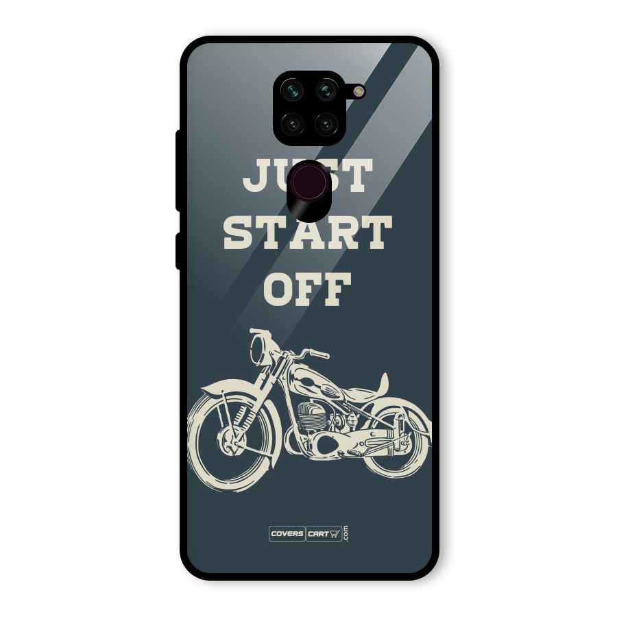 Just Start Off Glass Back Case for Redmi Note 9