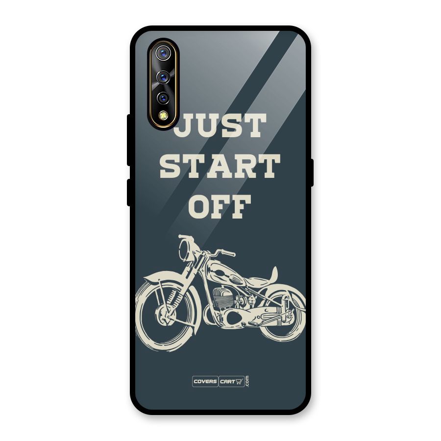 Just Start Off Glass Back Case for Vivo S1