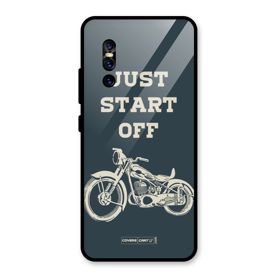 Just Start Off Glass Back Case for Vivo V15 Pro