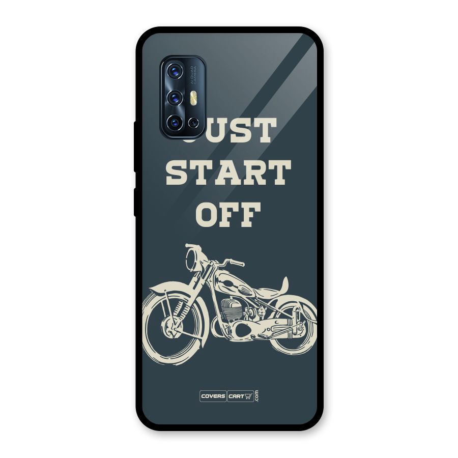 Just Start Off Glass Back Case for Vivo V17