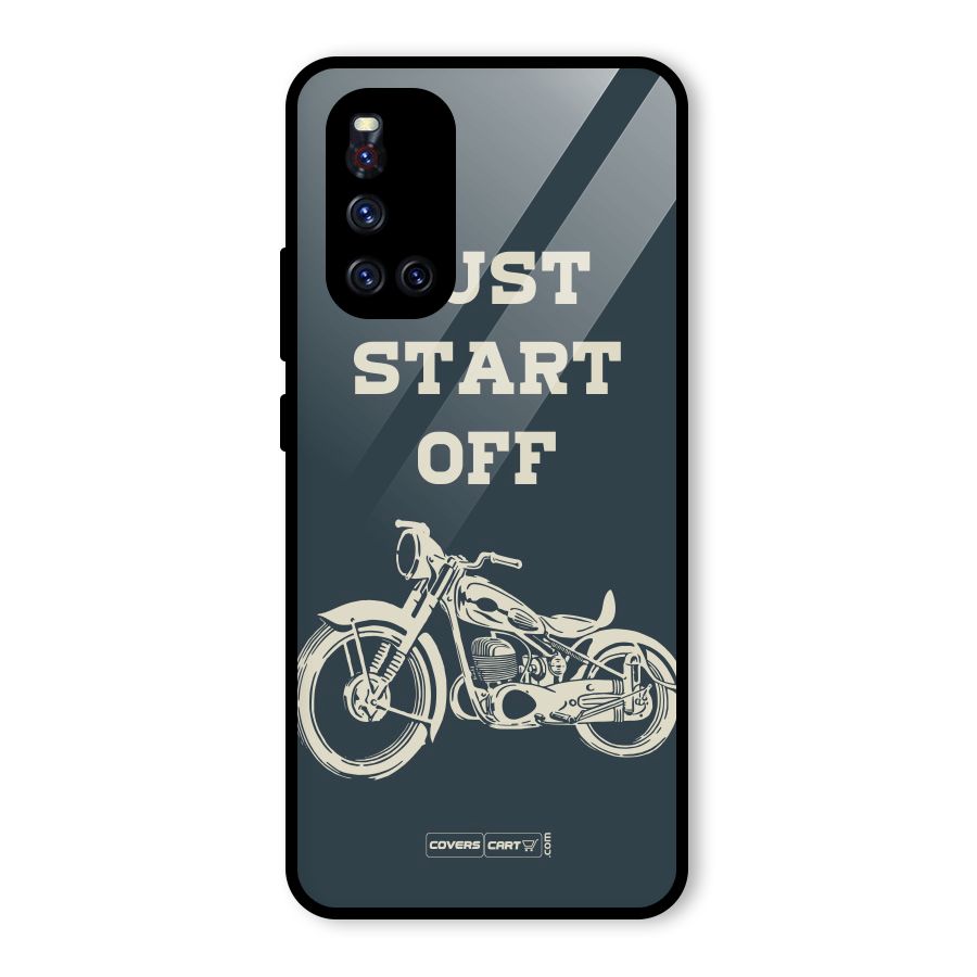 Just Start Off Glass Back Case for Vivo V19