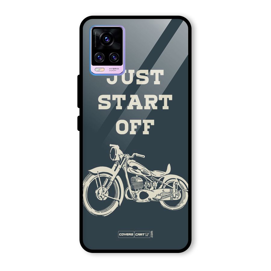 Just Start Off Glass Back Case for Vivo V20 Pro