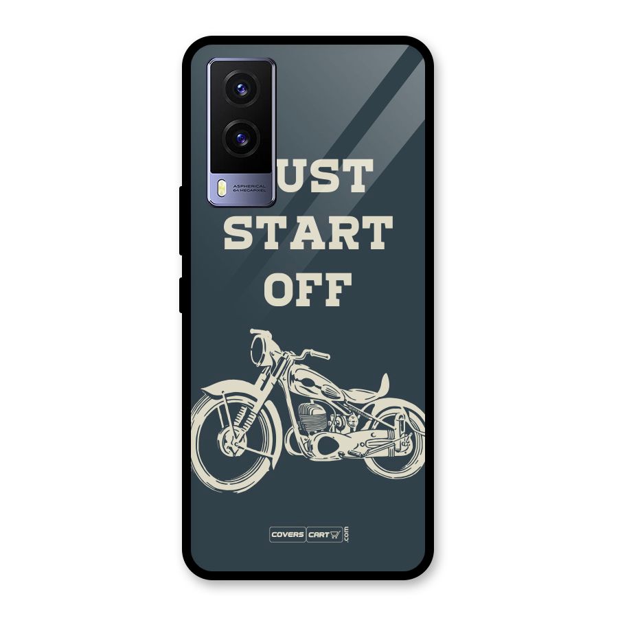 Just Start Off Glass Back Case for Vivo V21e 5G