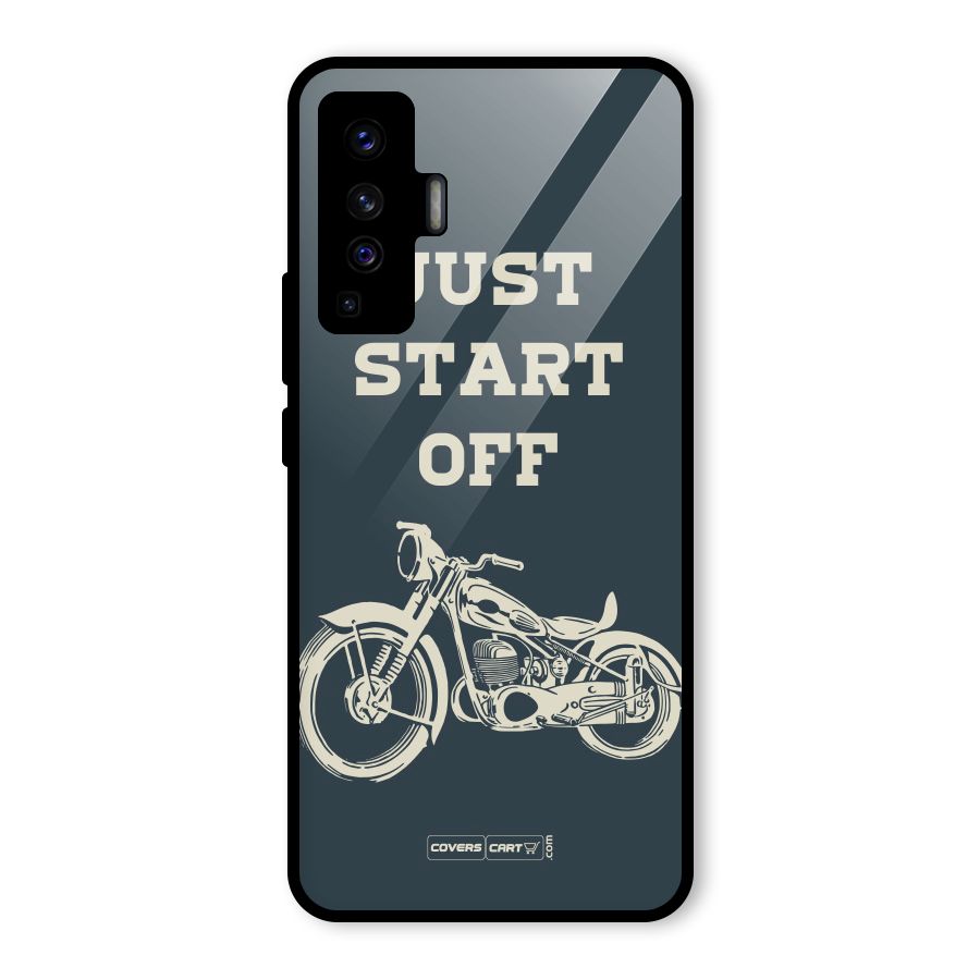 Just Start Off Glass Back Case for Vivo X50
