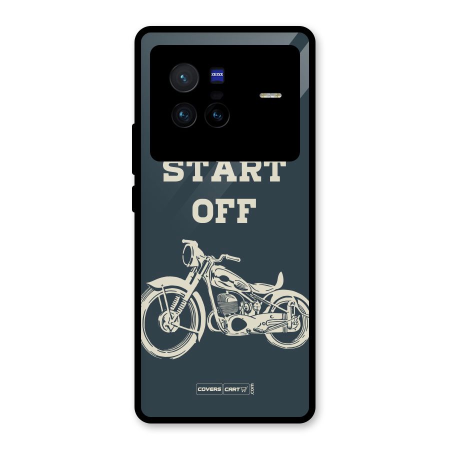 Just Start Off Glass Back Case for Vivo X80