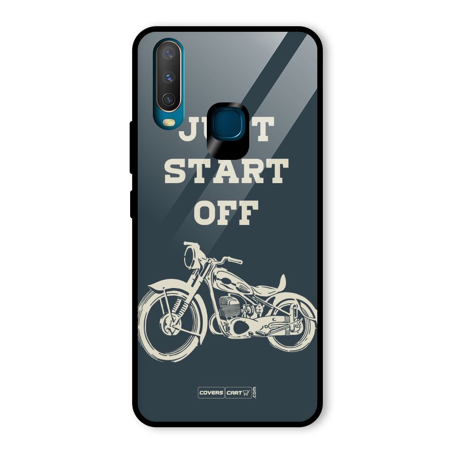 Just Start Off Glass Back Case for Vivo Y12