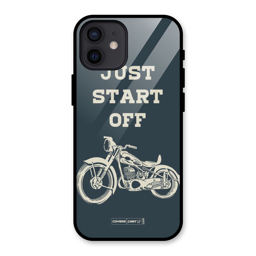 Just Start Off Glass Back Case for iPhone 12