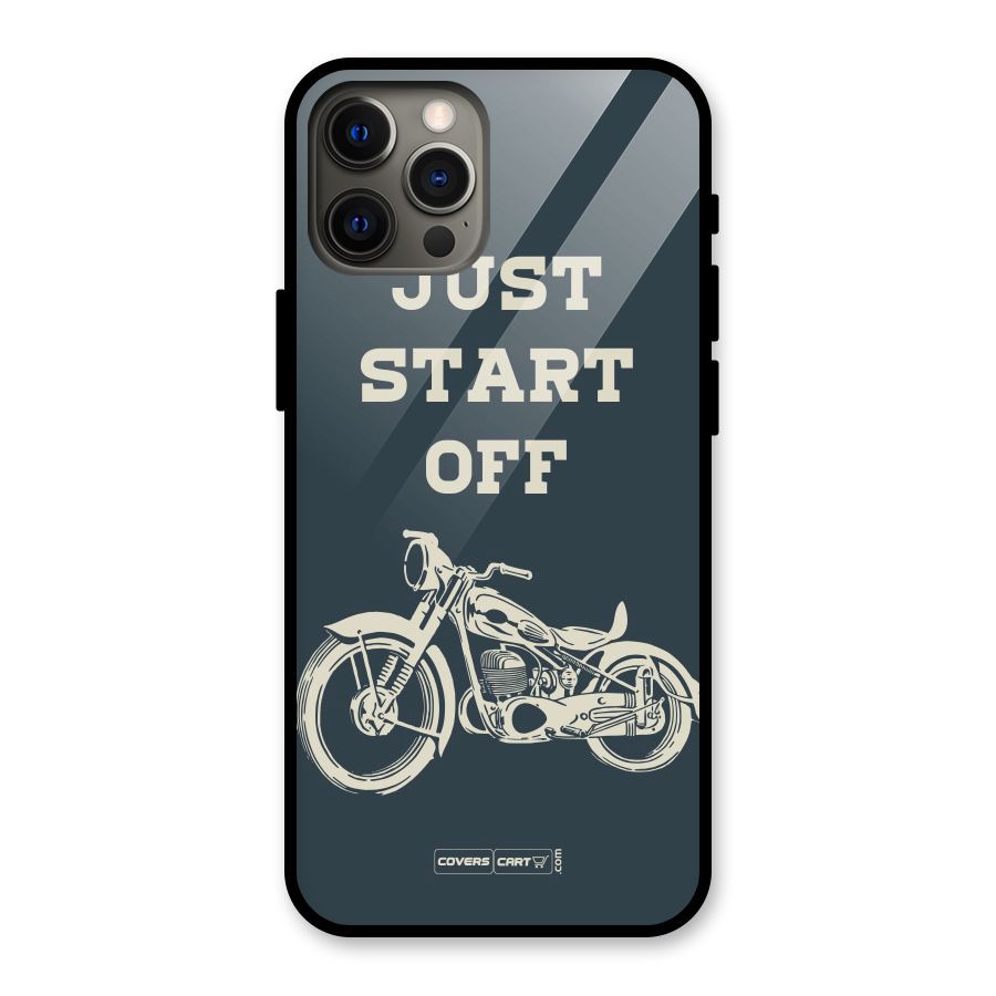 Just Start Off Glass Back Case for iPhone 12 Pro Max