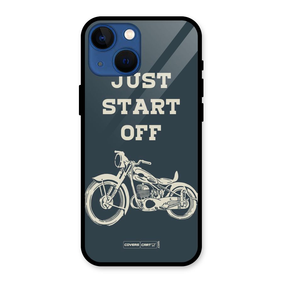 Just Start Off Glass Back Case for iPhone 13 Mini