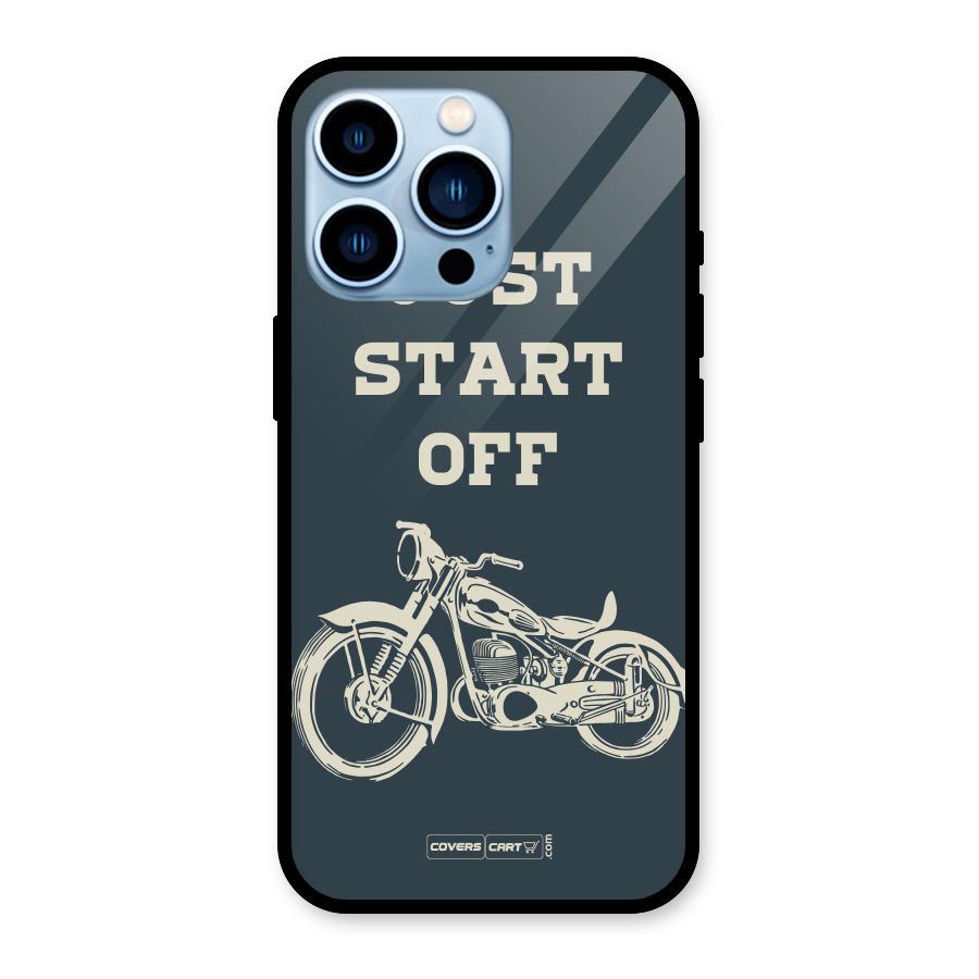 Just Start Off Glass Back Case for iPhone 13 Pro