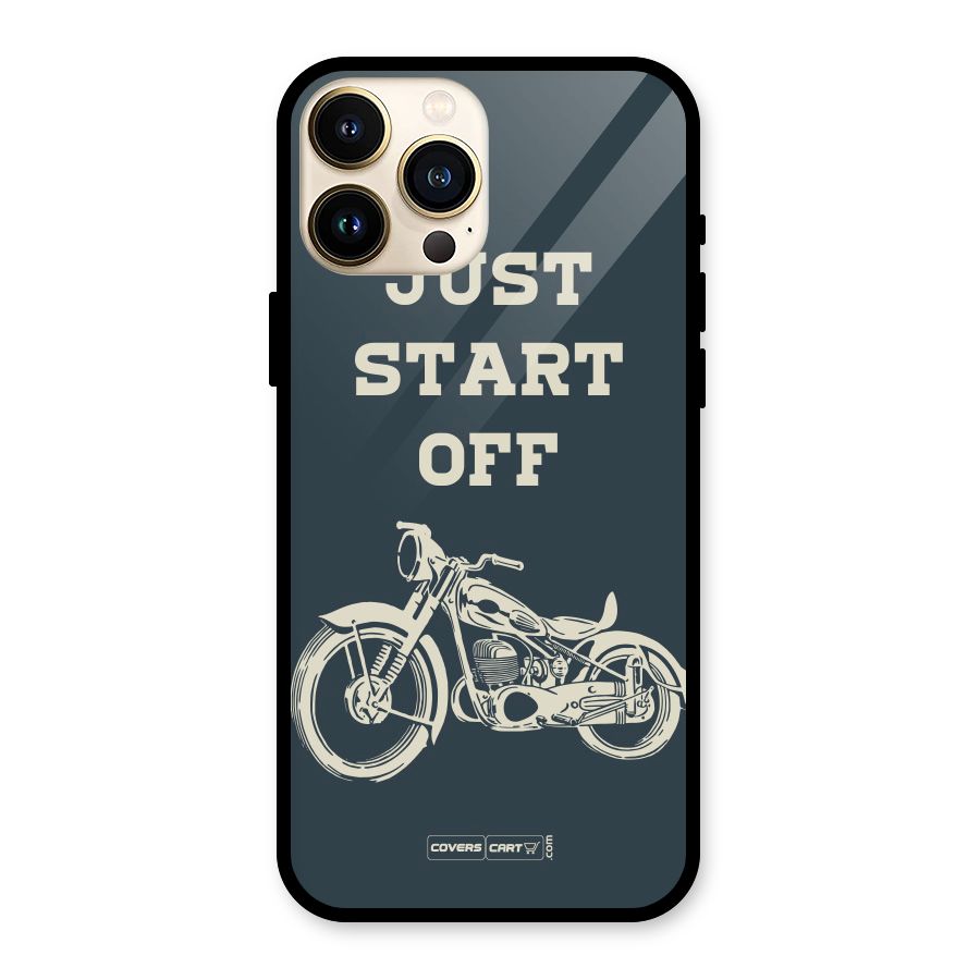 Just Start Off Glass Back Case for iPhone 13 Pro Max