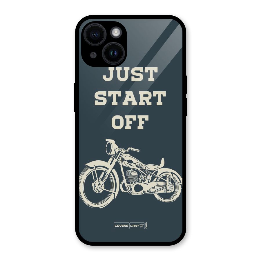 Just Start Off Glass Back Case for iPhone 14