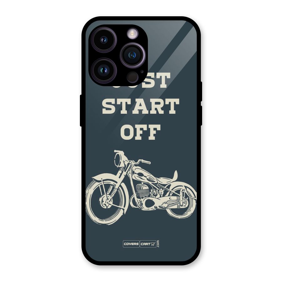 Just Start Off Glass Back Case for iPhone 14 Pro Max