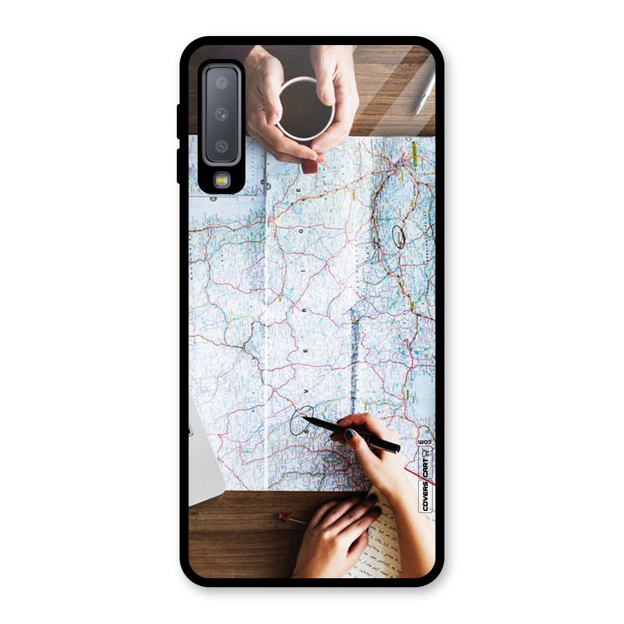 Just Travel Glass Back Case for Galaxy A7 (2018)