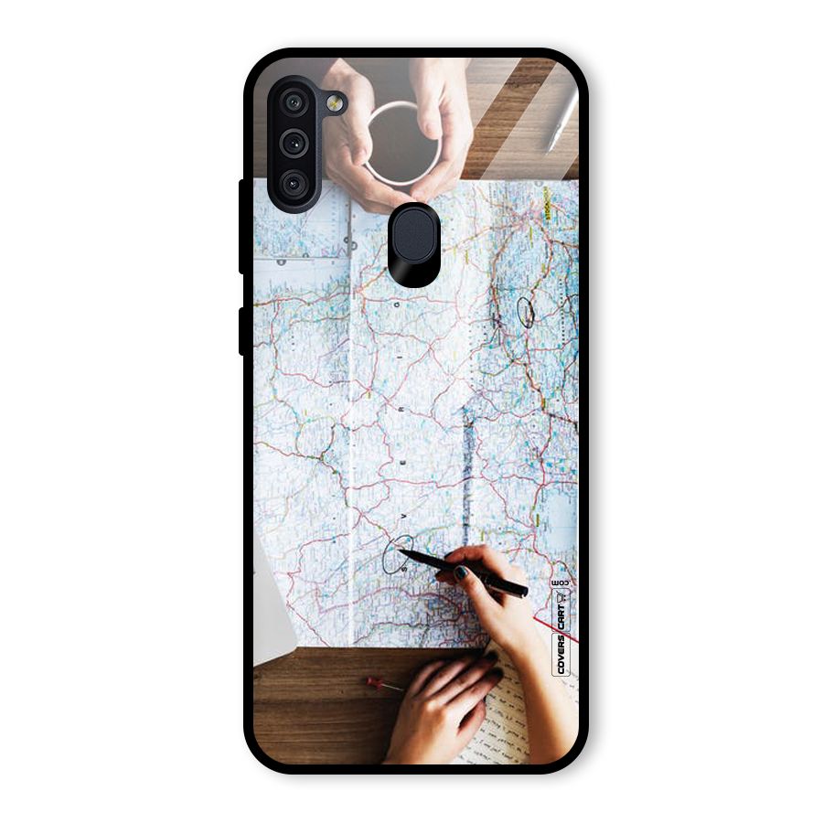 Just Travel Glass Back Case for Galaxy M11