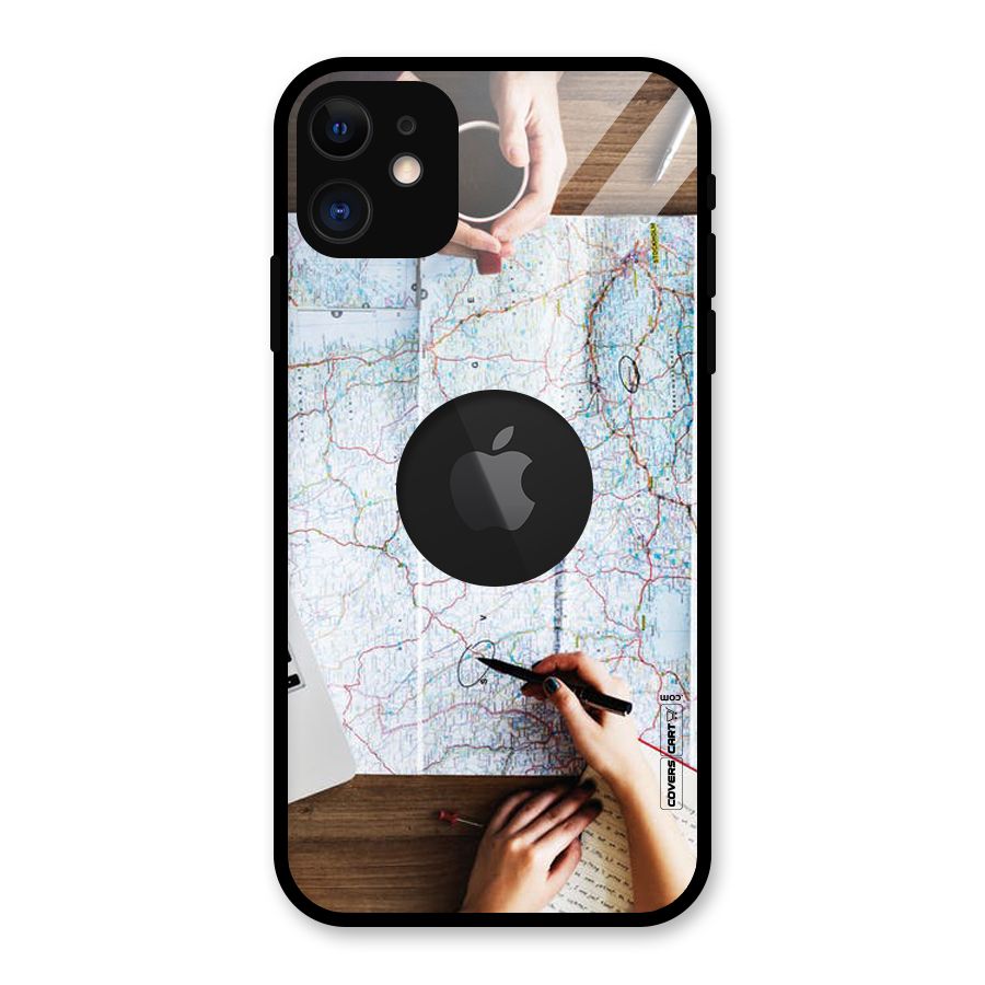 Just Travel Glass Back Case for iPhone 11 Logo Cut
