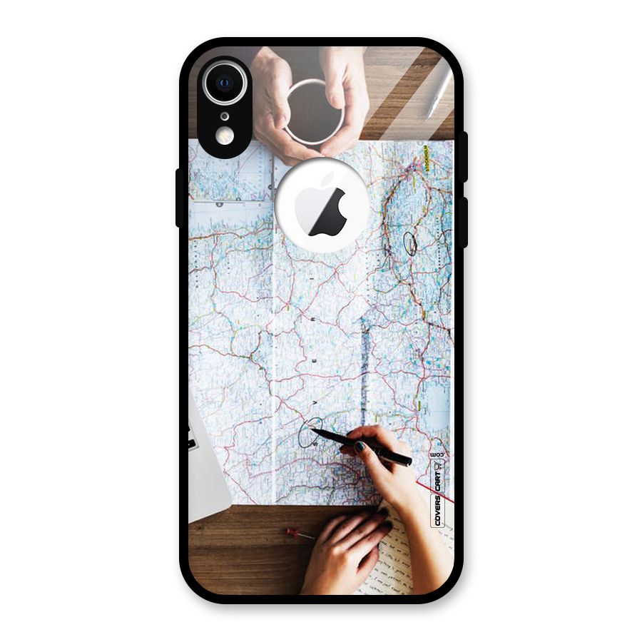 Just Travel Glass Back Case for iPhone XR Logo Cut