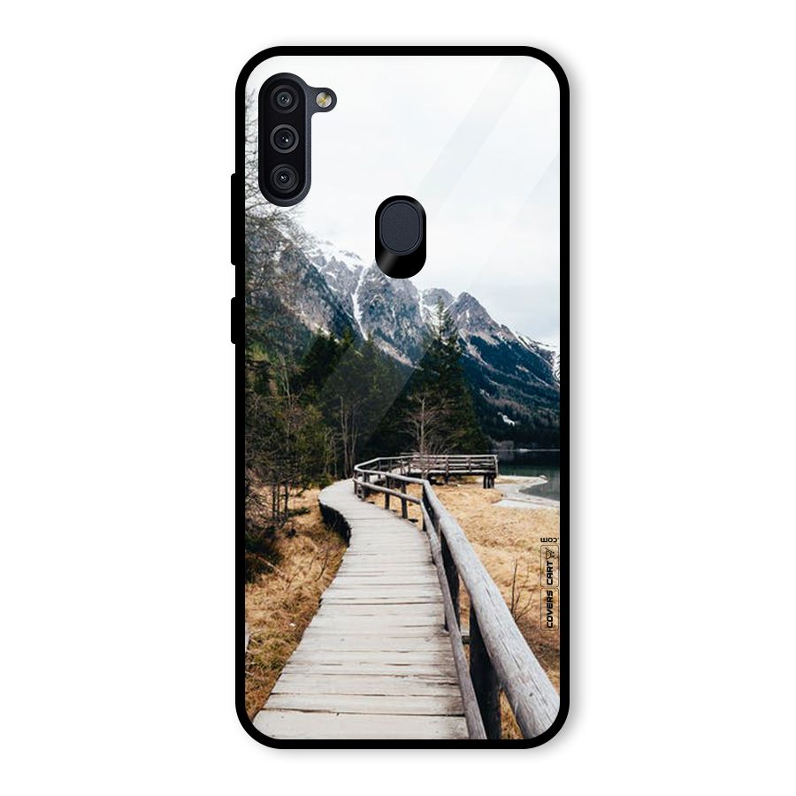 Just Wander Glass Back Case for Galaxy M11