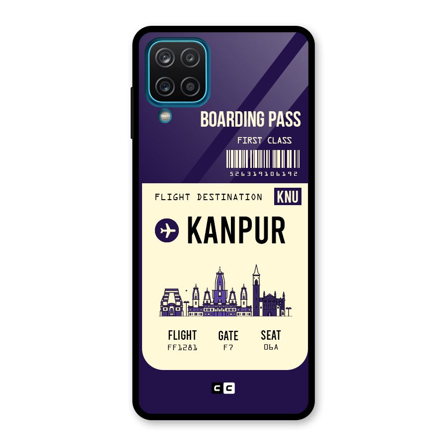 Kanpur Boarding Pass Glass Back Case for Galaxy A12