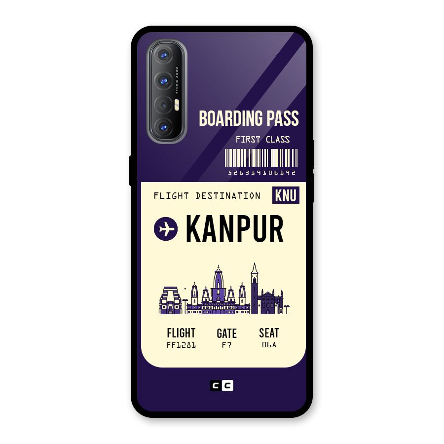 Kanpur Boarding Pass Glass Back Case for Oppo Reno3 Pro