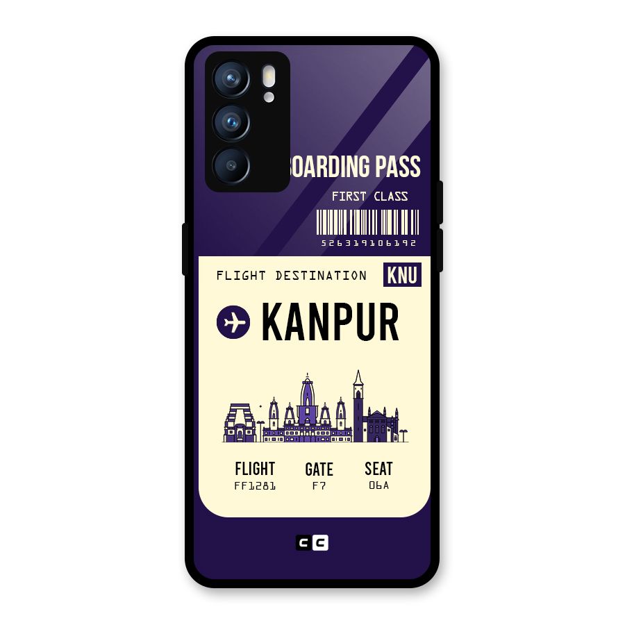 Kanpur Boarding Pass Glass Back Case for Oppo Reno6 5G