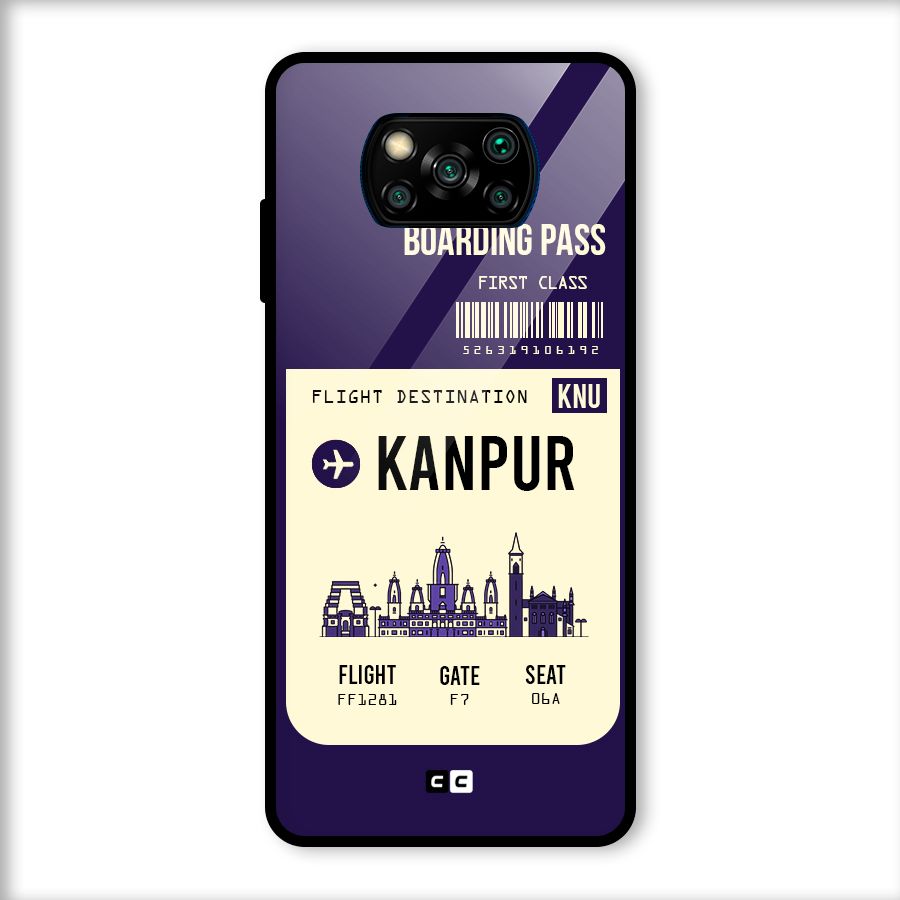 Kanpur Boarding Pass Glass Back Case for Poco X3