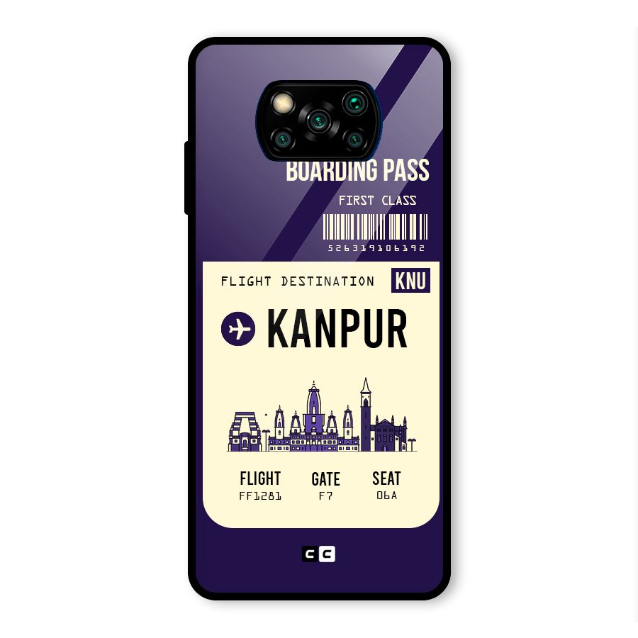 Kanpur Boarding Pass Glass Back Case for Poco X3 Pro