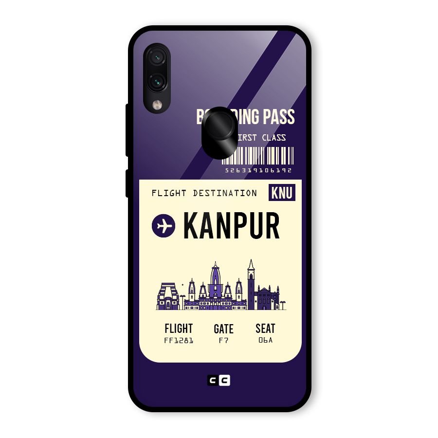 Kanpur Boarding Pass Glass Back Case for Redmi Note 7