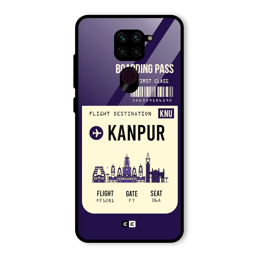 Kanpur Boarding Pass Glass Back Case for Redmi Note 9