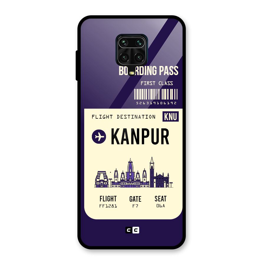 Kanpur Boarding Pass Glass Back Case for Redmi Note 9 Pro