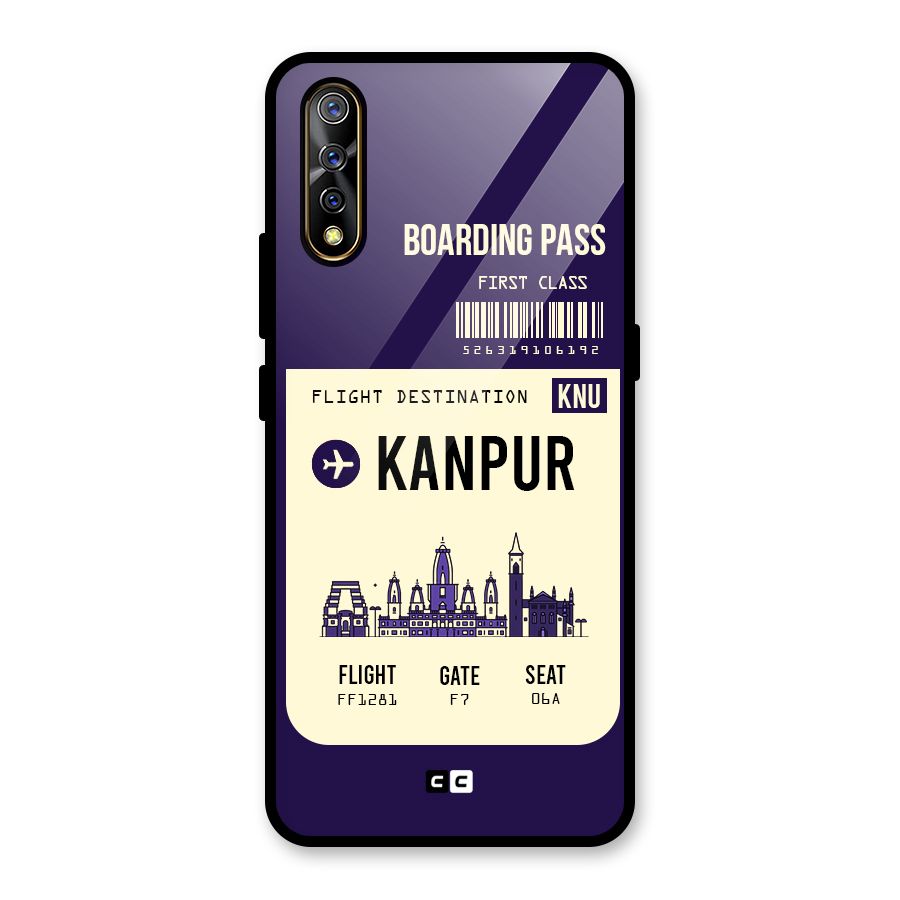 Kanpur Boarding Pass Glass Back Case for Vivo S1