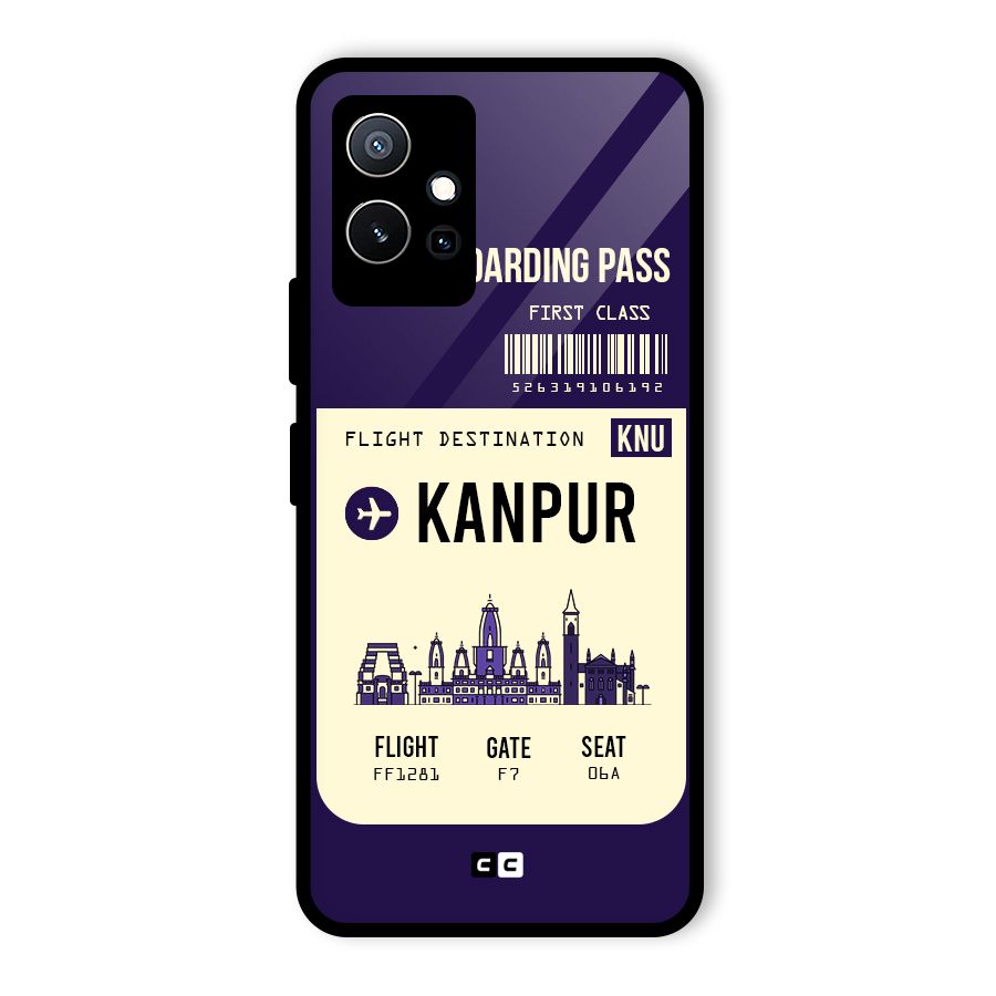 Kanpur Boarding Pass Glass Back Case for Vivo T1 5G