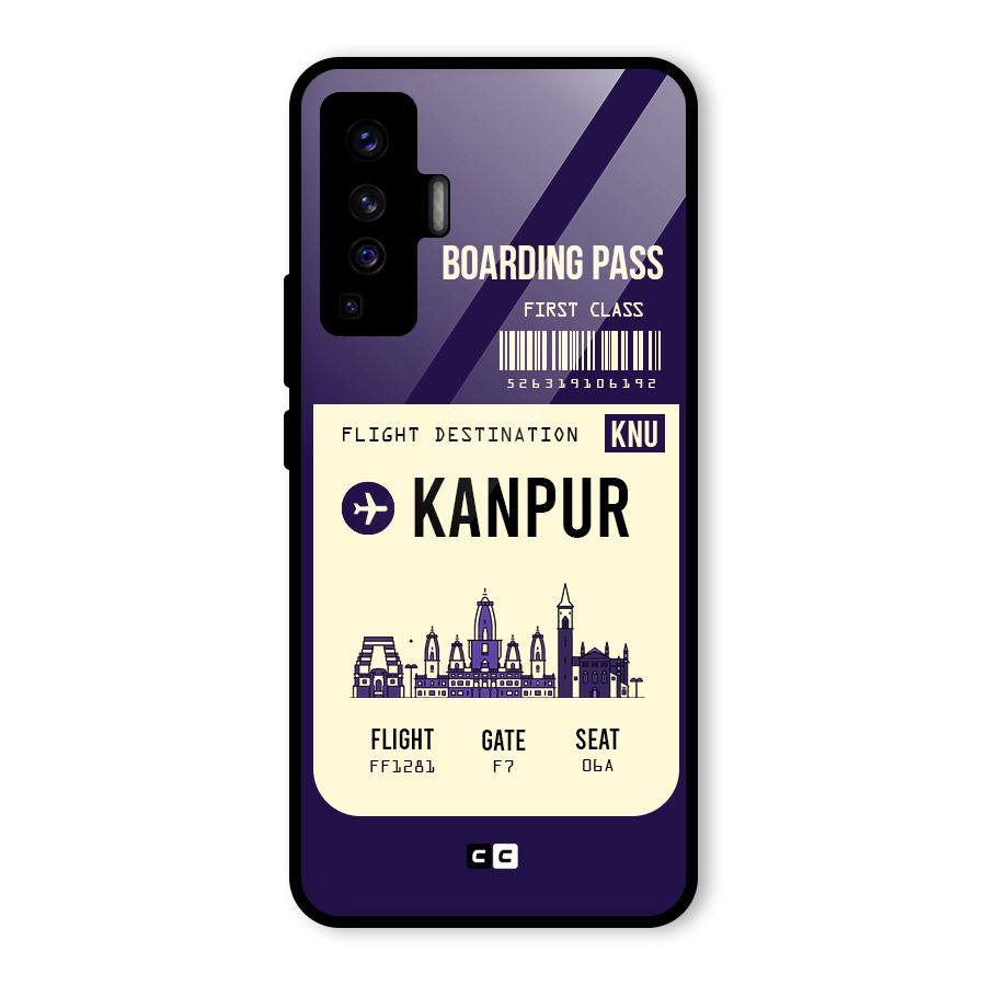 Kanpur Boarding Pass Glass Back Case for Vivo X50