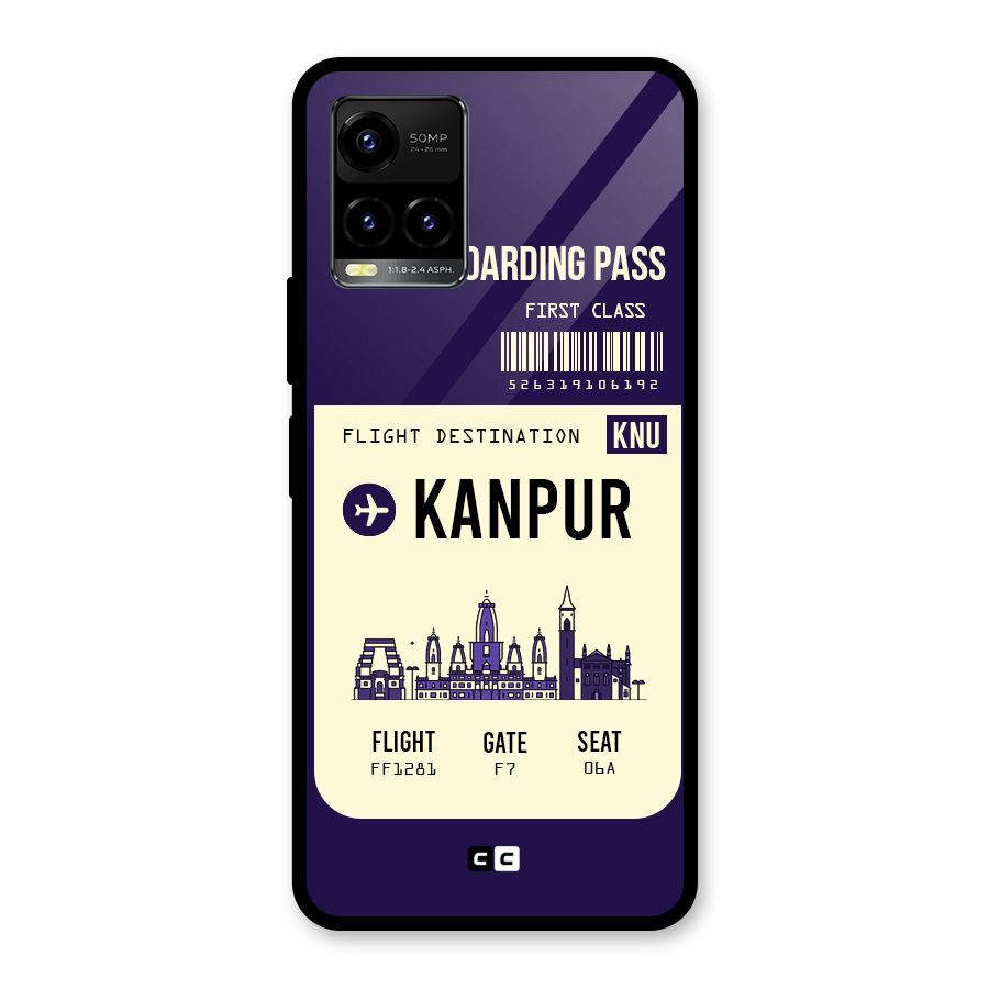 Kanpur Boarding Pass Glass Back Case for Vivo Y21A