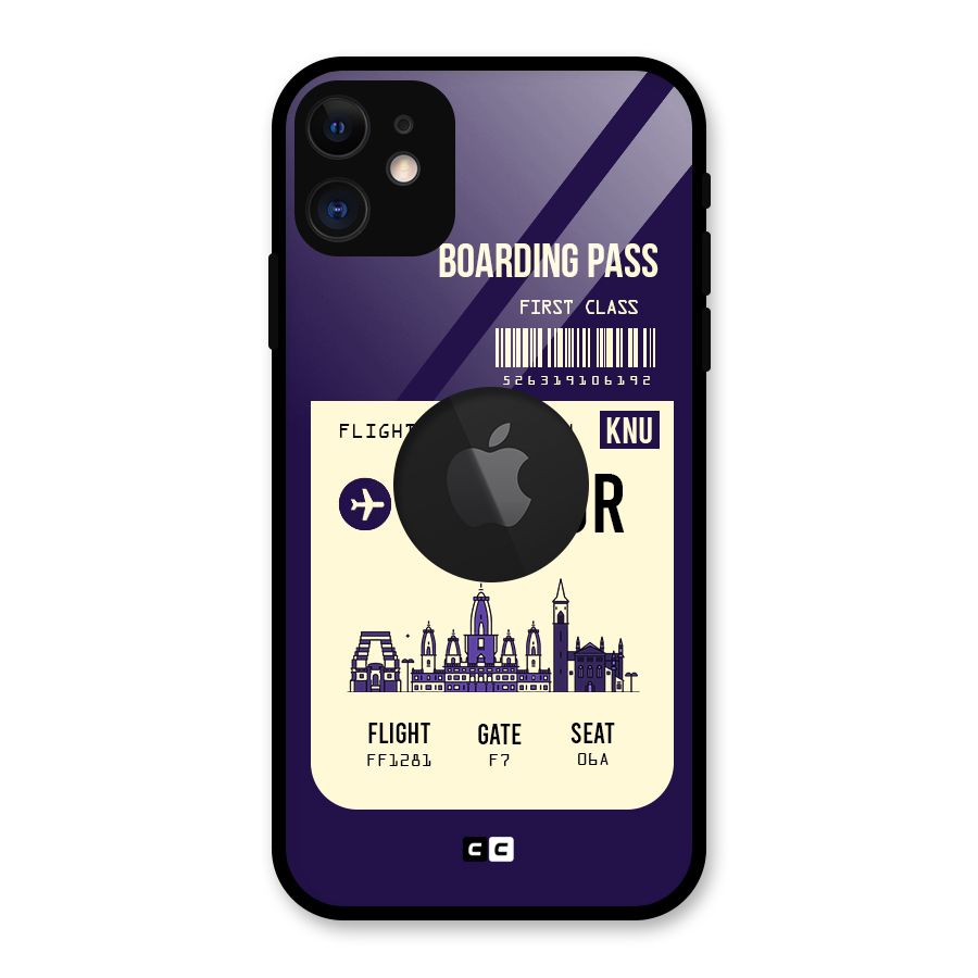Kanpur Boarding Pass Glass Back Case for iPhone 11 Logo Cut