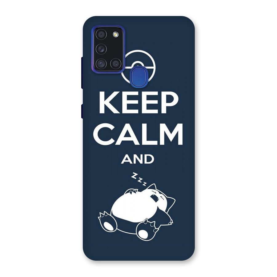Keep Calm and Sleep Back Case for Galaxy A21s